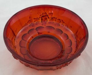 L.  G.  Wright Paneled Grape Ruby / Red Fruit / Dessert Bowl 4 1/4 " Scarce