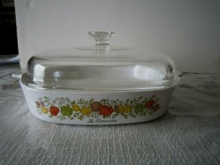 Vtg Corning Spice Of Life 2.  5 Qt Casserole A - 10 - B With Domed Pyrex Lid A - 12 - C