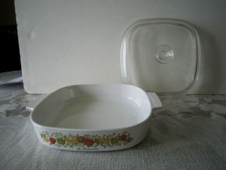 Vtg Corning Spice of Life 2.  5 Qt Casserole A - 10 - B with Domed Pyrex Lid A - 12 - C 2