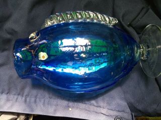 Blenko Blue Fish Vase Has Damage See Pictures Please.  Beautiful= Inexpensive