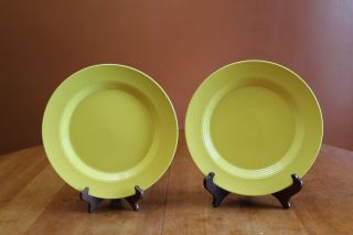 Vintage Homer Laughlin Harlequin Yellow 10 " Diameter Dinner Plates (x2) Guc
