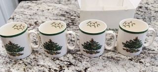 Vintage Spode England Christmas Tree Tom & Jerry Mug Set Of 4
