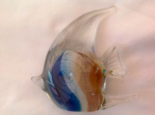 Vintage Murano Sommerso Art Glass Fish Figurine