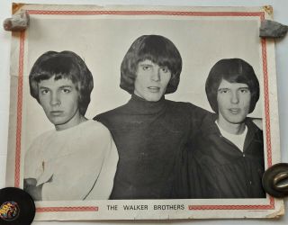 The Walker Brothers - 1960s Orig Uk Vintage Poster 51 X 63cm Valex Blackpool Ltd