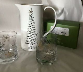 Lenox Kate Spade Jingle All The Way Pitcher And Glasses