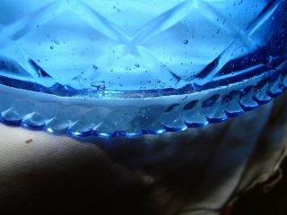 WESTMORELAND COBALT BLUE GLASS CHICKEN HEN ON NEST CANDY DISH 5