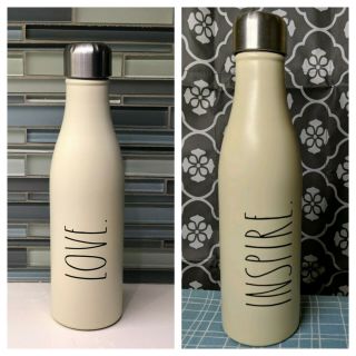Set Of 2 Rae Dunn “love” & " Inspire " Insulated Stainless Steel Water Bottle