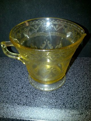Depression Glass Yellow Creamer Patrician Spoke Federal Glass Creamer Only.
