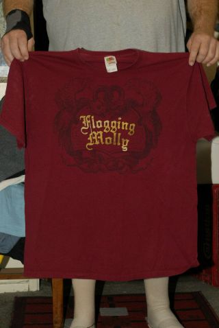 Flogging Molly Maroon Tour T Shirt Vintage Early 00 