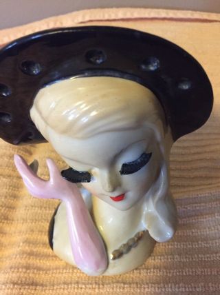 Vintage Lady Head Vase Japan 4