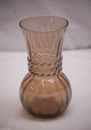 Vintage Illusions Brown Plum Vase By Indiana Glass Swirl Design Pattern 6 - 1/2 "