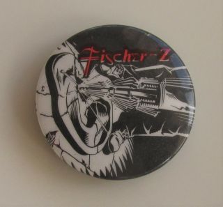 Fischer Z Going Deaf For A Living Metal Button Badge From The 1980 