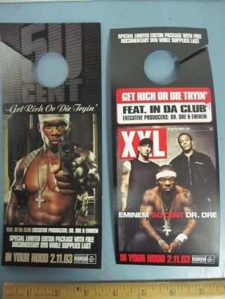 50 Cent Dr.  Dre Eminem 2003 Xxl Mag Promo Door Hanger Rare Old Stock