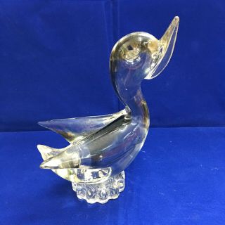Large Vintage Murano Art Glass Duck Paperweight