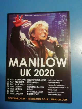 Barry Manilow Uk 2020 Tour A5 Concert Poster Flyer