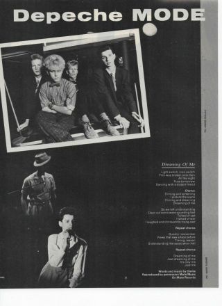 Depeche Mode - Dreaming Of Me 1982 - Poster Advert 1980s