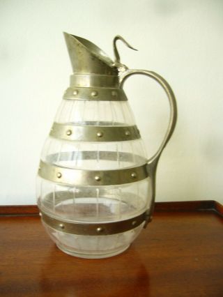 Vintage French Glass Lidded Decanter/wine Jug