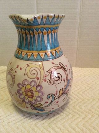 Italian Handpainted Ceramic Pitcher & Bowl Set,  9 