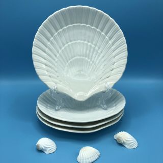 Mikasa Ocean Jewel White Shell Salad Plates Set Of 4