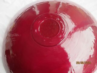 Large Cranberry & Smoke Art Glass Fruit Bowl 3