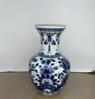 Delft Blauw Signed Numbered Hand Painted Made In Holland Vase