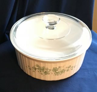 Corning Ware 2.  5 L Round Casserole Baking Dish Callaway Ivy With Lid F 1 B