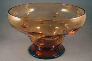 Fabulous Webb Glass Prunted Amber Fruit Bowl - Perfect (b26)