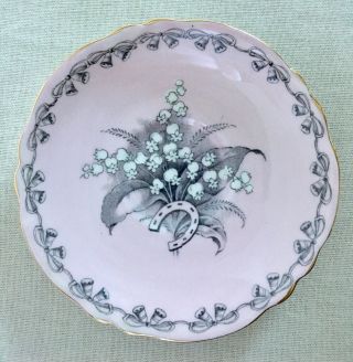 Paragon “to The Bride” Pink Wedding Horseshoe Lily Of Valley Porcelain Saucer