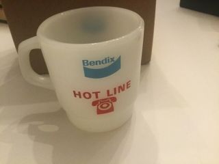 Vtg Bendix Hot Line Anchor Hocking Fire King Coffee Cup Mug Dial Telephone