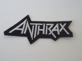 Anthrax White Logo Thrash Metal Embroidered Patch