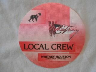 Whitney Houston World Tour Japan 1990 Backstage Pass