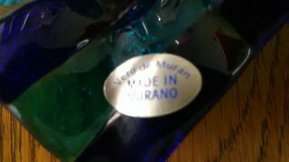 Murano Glass Dish,  Ash Tray,  Square shaped Vetro Di Murano Label 5