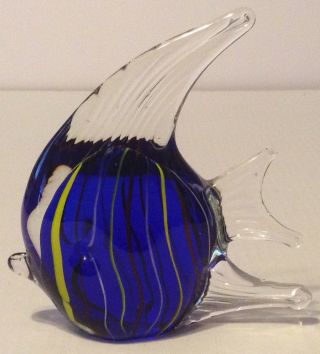 Hand Crafted Art Glass Angel Fish Paperweight Figurine Decoration