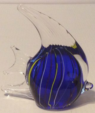Hand Crafted Art Glass Angel Fish Paperweight Figurine Decoration 3