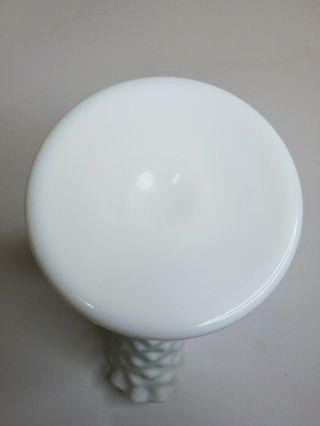 Westmoreland Milk Glass English Hobnail Fan Shaped Vase Scalloped 8 inches tall 4