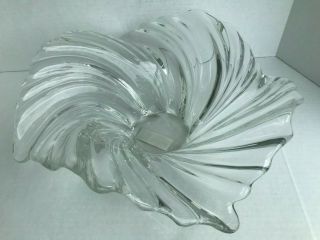 Mikasa Belle Epoque Clear Crystal Swirl Large 12.  5 " Centerpiece Bowl Germany Euc