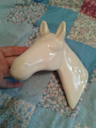 Rare Vintage Camark White Horse Head Plaque White