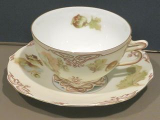 Ohme Silesia Old Ivory Set Cup & Saucer Xv Pink & Aqua Poppies Pattern 15 (more)