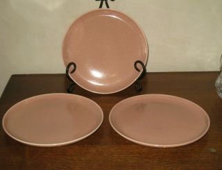 (3) Steubenville Russel Wright 8 " Salad Plates American Modern Coral Usa 1939