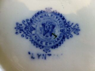 Antique Lynton Pattern Flow Blue Mug Colonial Pottery Stoke England 8