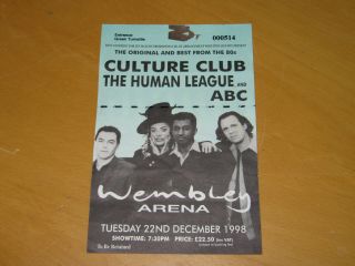 Culture Club / Human League / Abc - 1998 Wembley Gig Ticket Stub