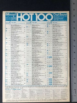 The Carpenters 1973 1 Billboard Top 100 Single Charts “top Of The World 11x14”