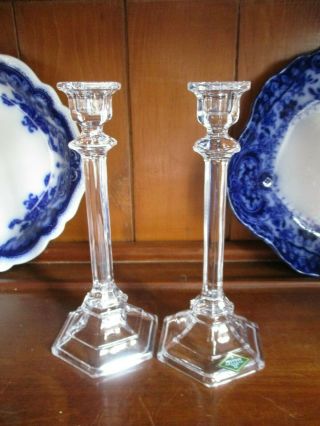 Pair With Label 9 " Shannon Crystal Candle Holders