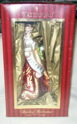 Glass Waterford Holiday Christmas Tree Ornament Decoration Santa 