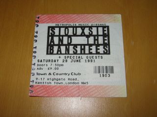 Siouxsie & The Banshees - 1991 Uk Gig Ticket Stub (a)
