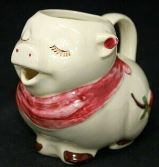 Vintage Shawnee Pottery Creamer,  Patented Smiley Pig Usa Clover Bud Epoc