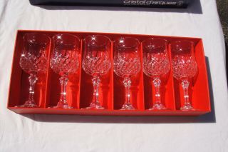 6 Longchamp 24 Lead Crystal Glass 6.  5 " Long 17.  5cl (5.  9fl.  Oz Stemmed Wine Glass
