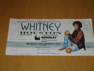 Whitney Houston - 1991 Uk Gig Ticket Stub (a)