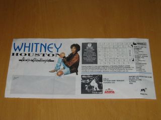 WHITNEY HOUSTON - 1991 UK GIG TICKET STUB (A) 2