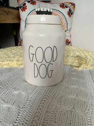 Rae Dunn By Magenta Good Dog W/crown Lid Dog Treat Canister